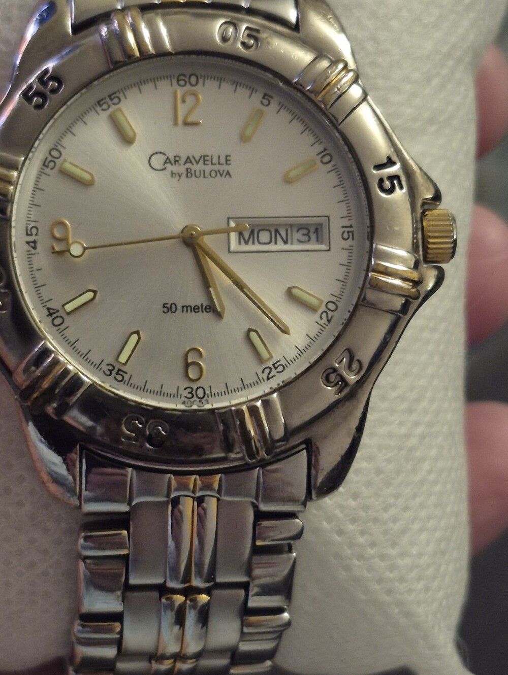 Vintage Caravelle By Bulova Two Toned Quartz Watch.